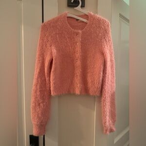 Pink Free People Women's Cardigan Sweater